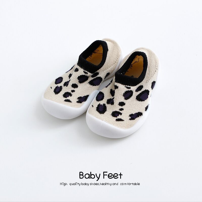 Baby Cartoon Anti-skid Floor Socks Spring and Autumn Leopard Print Children's Rubber Sole Shoes Baby Toddler Fashion Sock Shoes